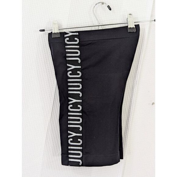 NWOT! JUICY COUTURE! ADORABLE BLACK, WHITE SPANDEX LOGO LEG BIKE SHORTS! SZ  M - Picture 4 of 7